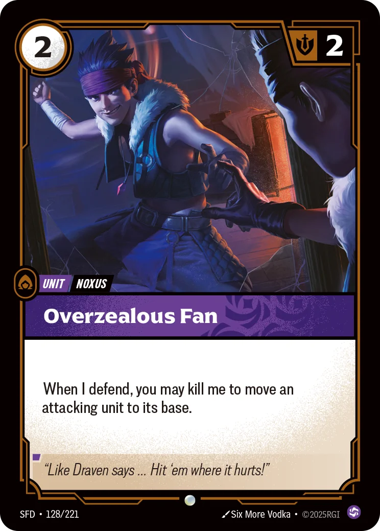 Overzealous Fan — Riftbound card SFD 128