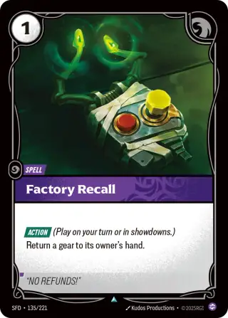 Factory Recall — Riftbound card SFD 135