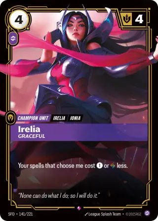 Irelia, Graceful — Riftbound card SFD 141