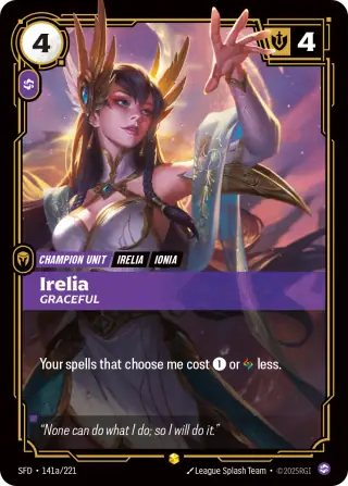 Irelia, Graceful — Riftbound Showcase card SFD 141a