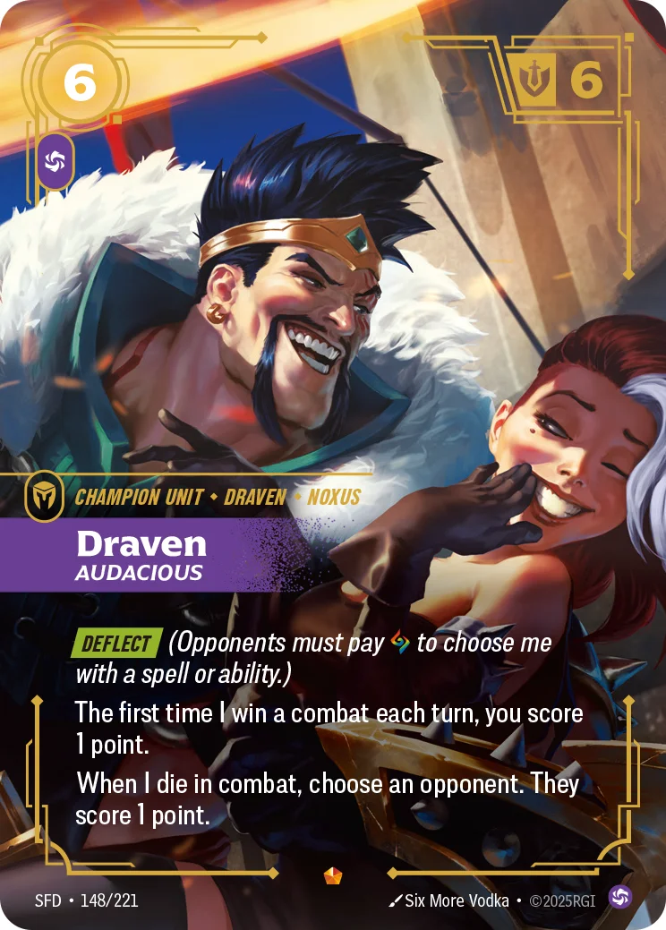 Draven, Audacious — Riftbound Epic card SFD 148