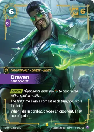 Draven, Audacious — Riftbound Showcase card SFD 148a