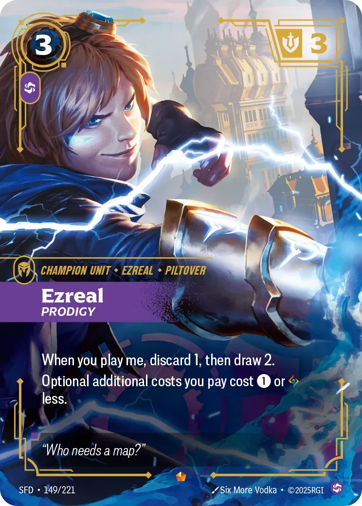 Ezreal, Prodigy — Riftbound Epic card SFD 149