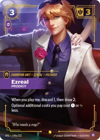 Ezreal, Prodigy — Riftbound Showcase card SFD 149a