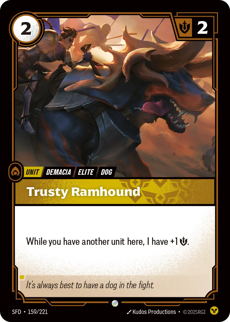 Trusty Ramhound — Riftbound card SFD 159