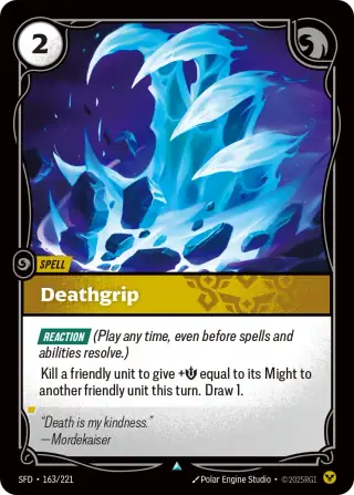 Deathgrip — Riftbound card SFD 163