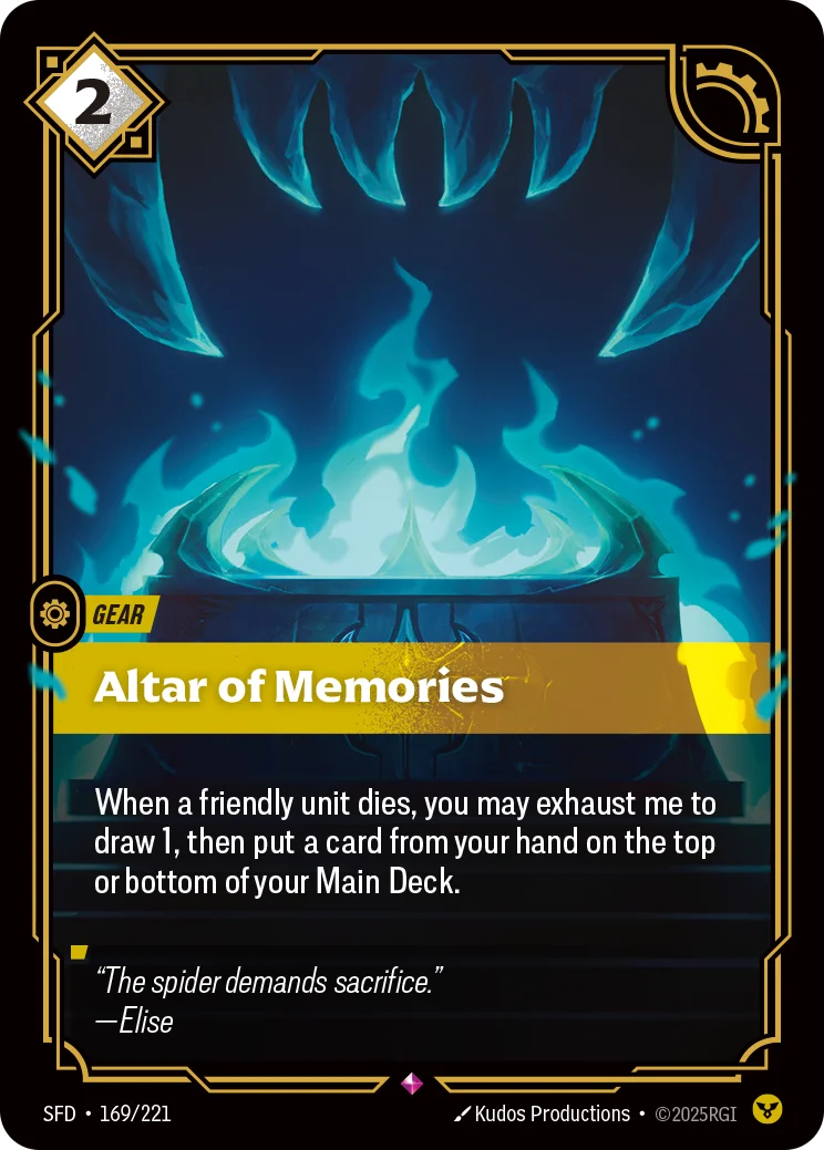 Altar of Memories — Riftbound card SFD 169