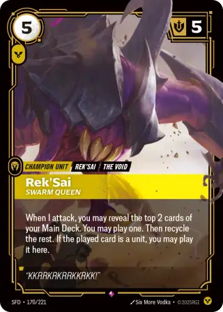 Rek'Sai, Swarm Queen — Riftbound card SFD 170