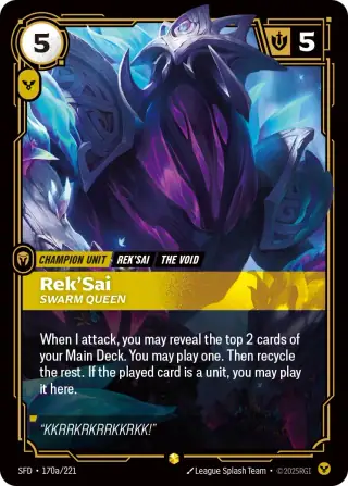 Rek'Sai, Swarm Queen — Riftbound Showcase card SFD 170a