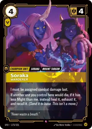 Soraka, Wanderer — Riftbound card SFD 173