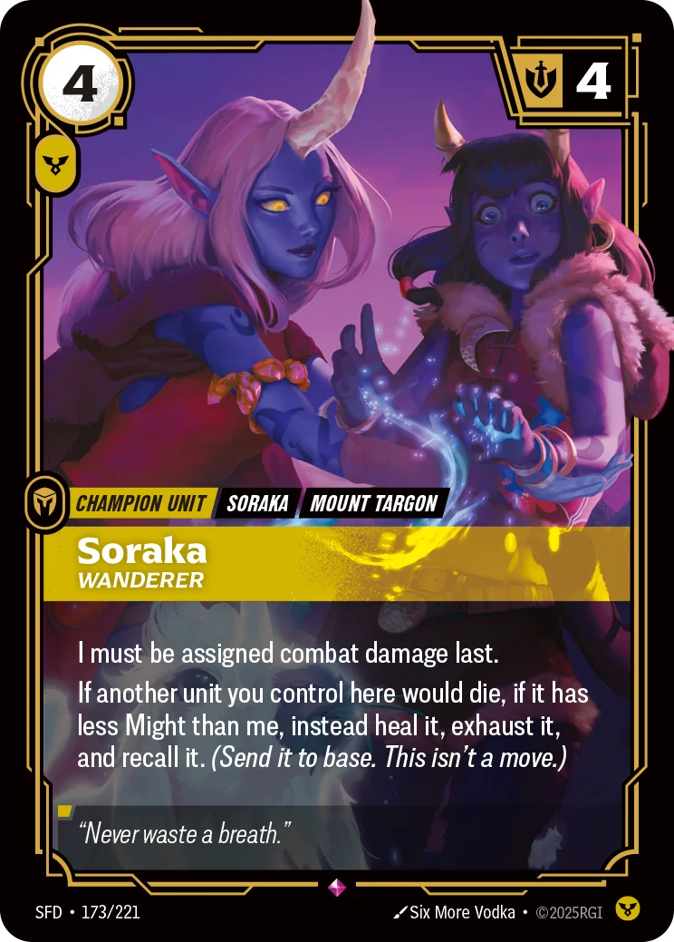 Soraka, Wanderer — Riftbound card SFD 173