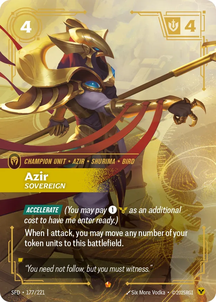 Azir, Sovereign — Riftbound Epic card SFD 177