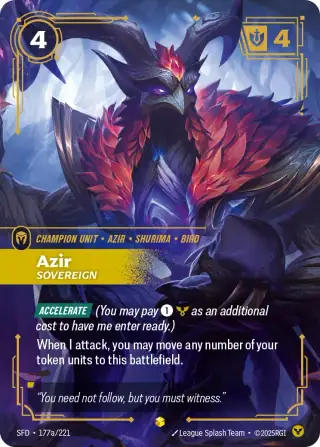 Azir, Sovereign — Riftbound Showcase card SFD 177a