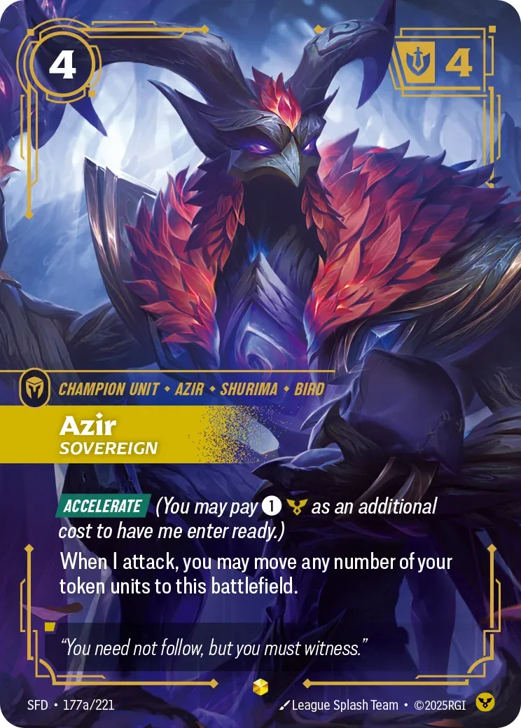 Azir, Sovereign — Riftbound Showcase card SFD 177a