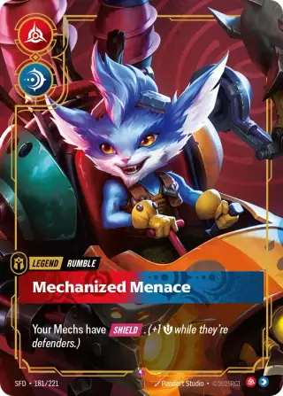 Rumble, Mechanized Menace — Riftbound promo card SFD 181