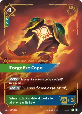 Forgefire Cape — Riftbound Epic card SFD 190