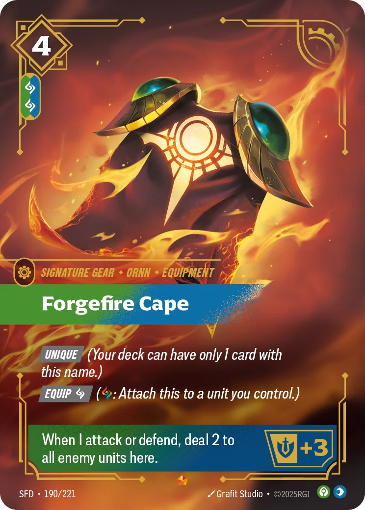 Forgefire Cape — Riftbound Epic card SFD 190