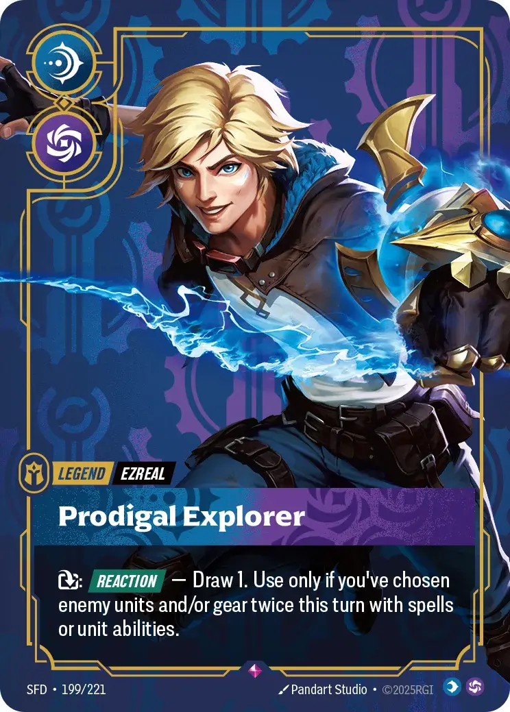 Ezreal, Prodigal Explorer — Riftbound card SFD 199
