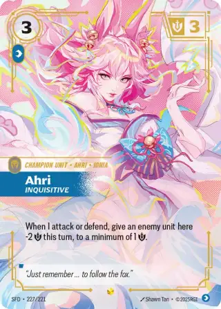 Ahri, Inquisitive — Riftbound overnumbered card SFD 227