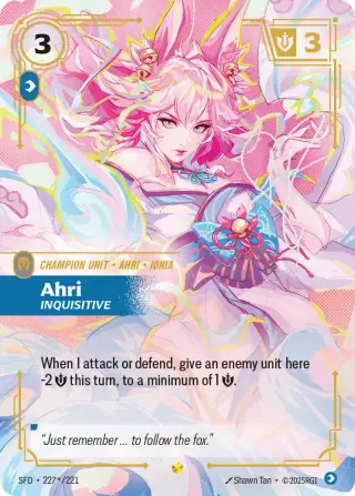 Ahri, Inquisitive — Riftbound signature card SFD 227