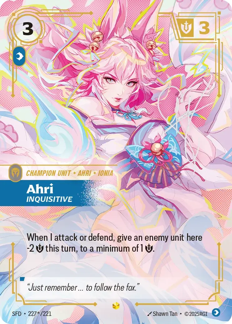 Ahri, Inquisitive — Riftbound signature card SFD 227