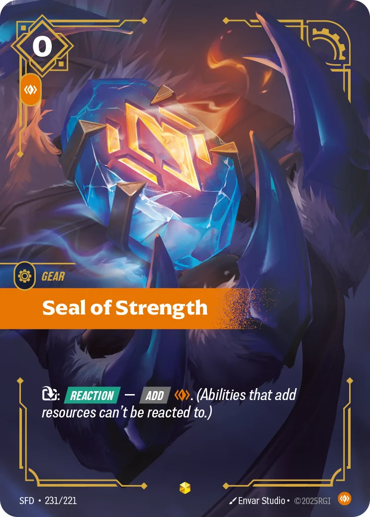 Seal of Strength — Riftbound overnumbered card SFD 231