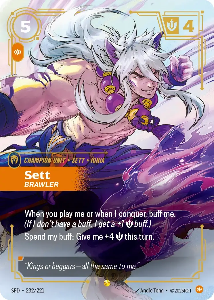 Sett, Brawler — Riftbound overnumbered card SFD 232