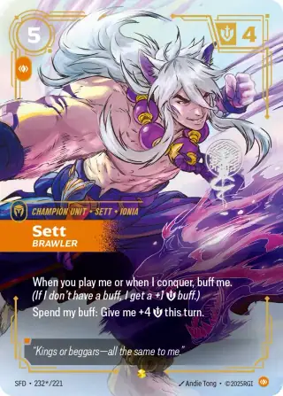 Sett, Brawler — Riftbound signature card SFD 232