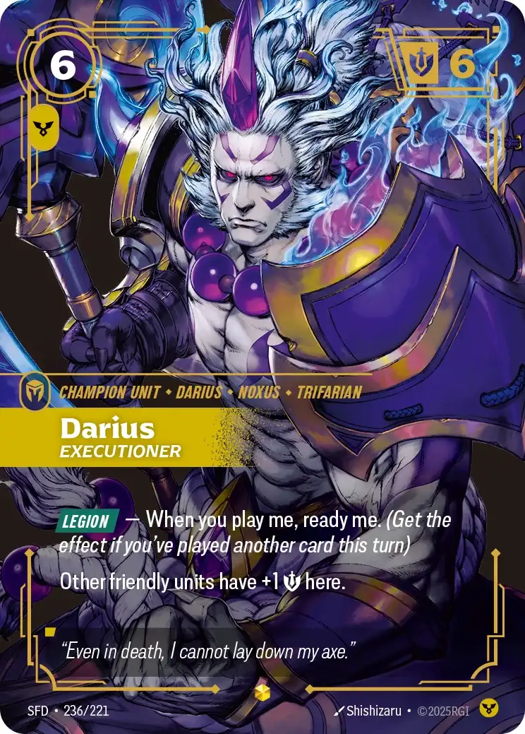 Darius, Executioner — Riftbound overnumbered card SFD 236