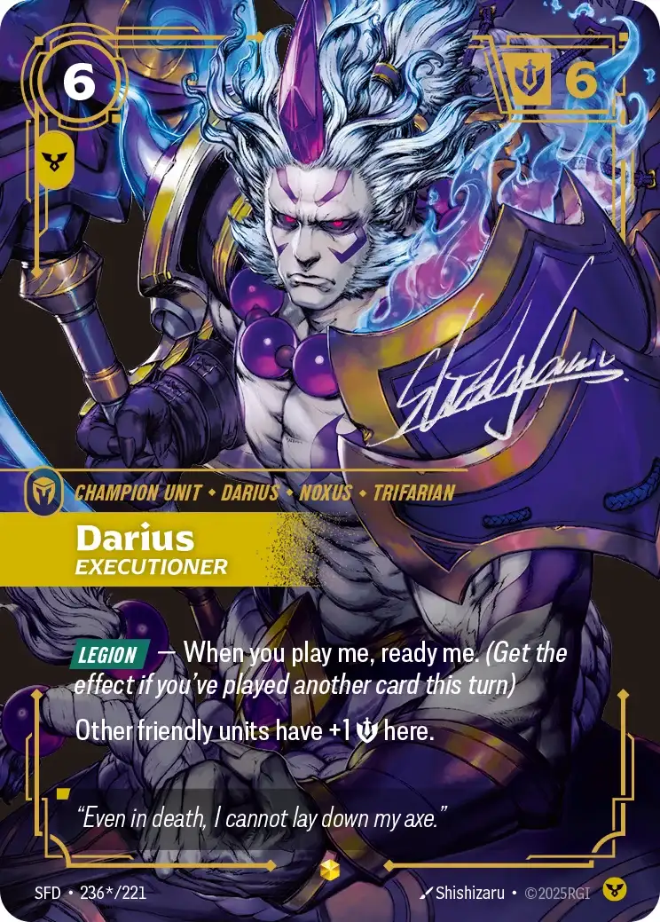 Darius, Executioner — Riftbound signature card SFD 236