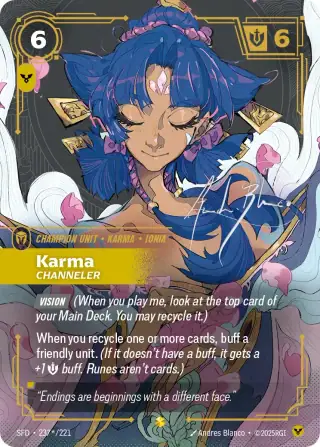 Karma, Channeler — Riftbound signature card SFD 237