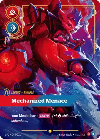 Rumble, Mechanized Menace — Riftbound overnumbered card SFD 240