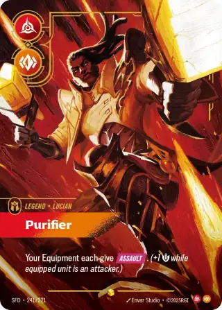 Lucian, Purifier — Riftbound overnumbered card SFD 241