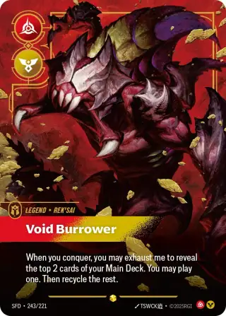 Rek'Sai, Void Burrower — Riftbound overnumbered card SFD 243