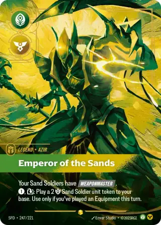 Azir, Emperor of the Sands — Riftbound overnumbered card SFD 247