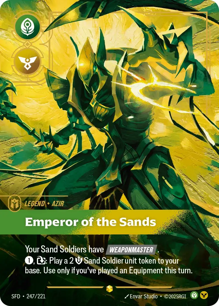 Azir, Emperor of the Sands — Riftbound overnumbered card SFD 247