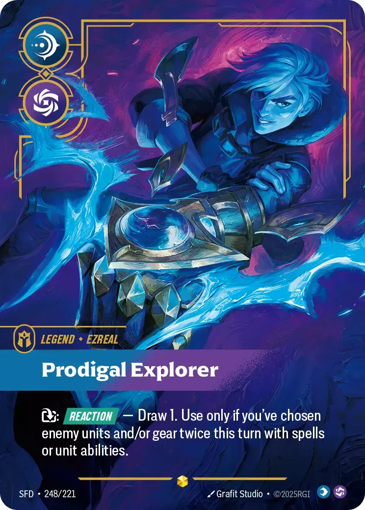 Ezreal, Prodigal Explorer — Riftbound overnumbered card SFD 248