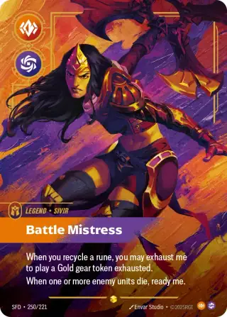 Sivir, Battle Mistress — Riftbound overnumbered card SFD 250