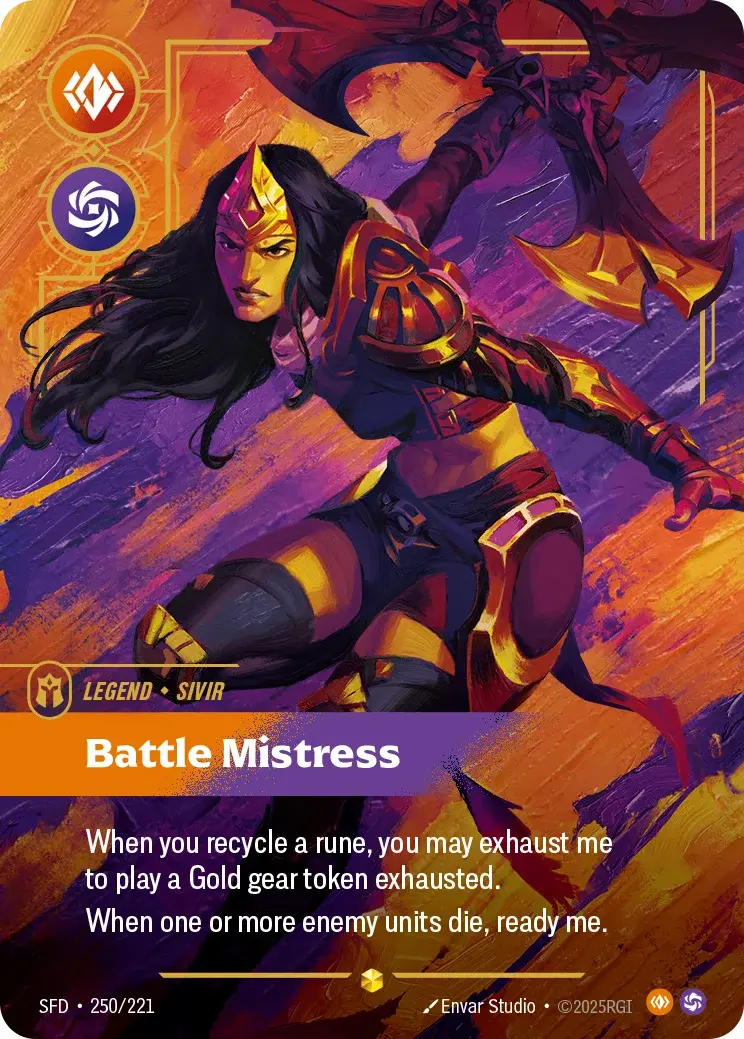 Sivir, Battle Mistress — Riftbound overnumbered card SFD 250