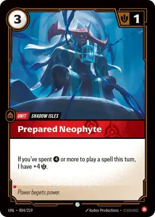 Prepared Neophyte — Riftbound card UNL 004