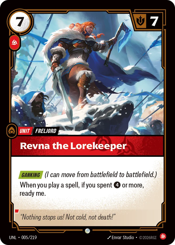 Revna the Lorekeeper — Riftbound card UNL 005