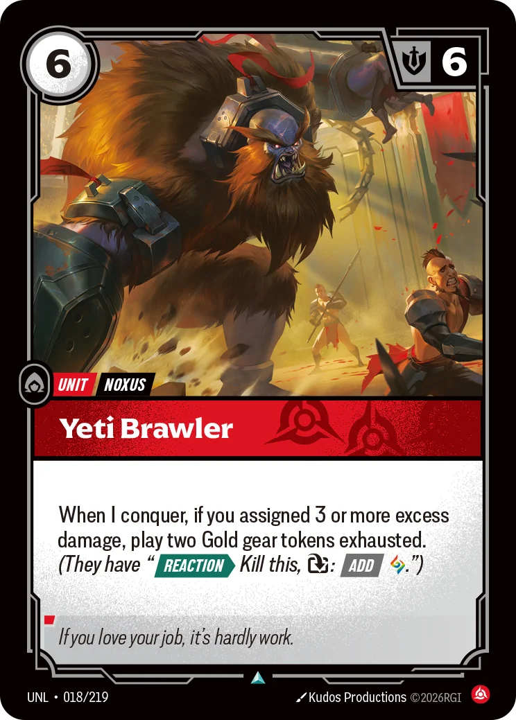 Yeti Brawler — Riftbound card UNL 018
