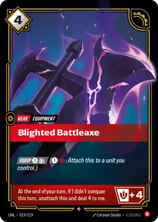 Blighted Battleaxe — Riftbound card UNL 019