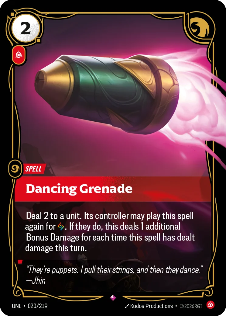 Dancing Grenade — Riftbound card UNL 020