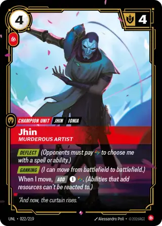Jhin, Murderous Artist — Riftbound card UNL 022