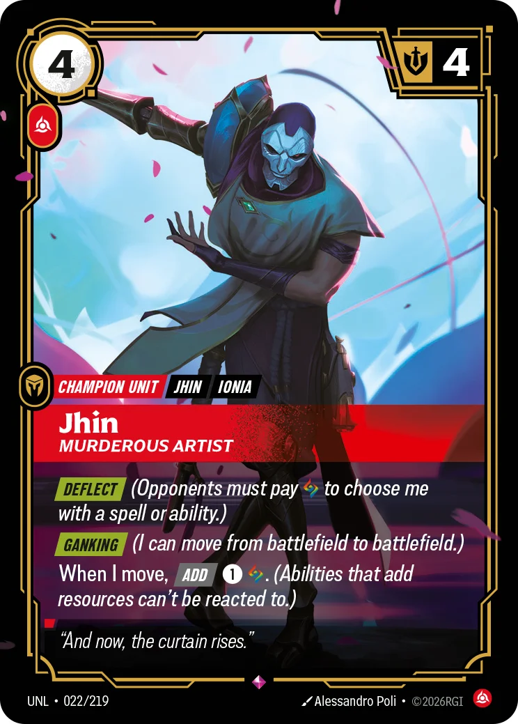 Jhin, Murderous Artist — Riftbound card UNL 022