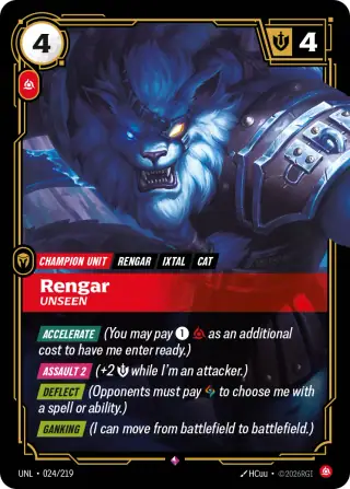 Rengar, Unseen — Riftbound card UNL 024