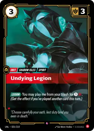 Undying Legion — Riftbound card UNL 025