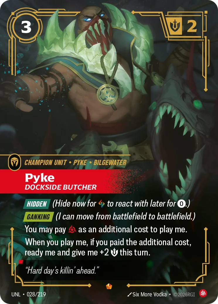 Pyke, Dockside Butcher — Riftbound Epic card UNL 028
