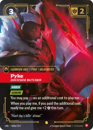 Pyke, Dockside Butcher — Riftbound Showcase card UNL 028a